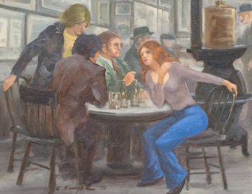 Clyde Singer (American, 1908-1999) McSorleys: Two Couples